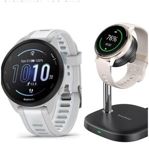 Garmin White / Grey Forerunner 165 Smartwatch with Charging Stand